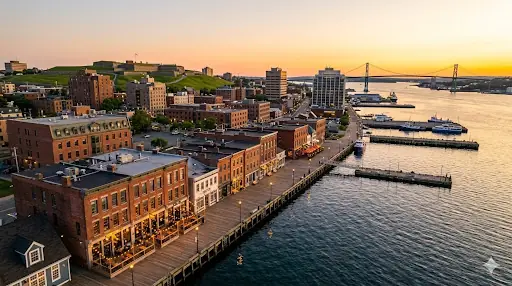 Halifax, Nova Scotia skyline at golden hour