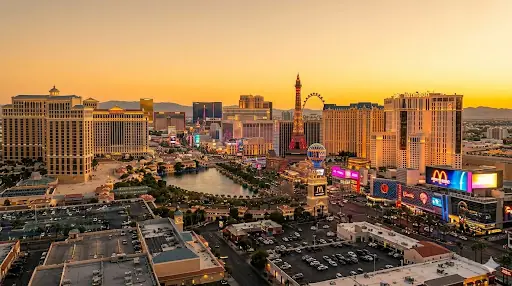 Las Vegas, Nevada skyline at golden hour