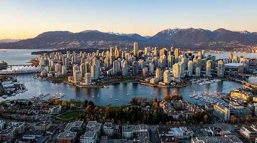 Fraser Valley business district near Langley, British Columbia