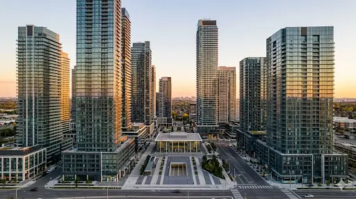 Vaughan, Ontario skyline at golden hour