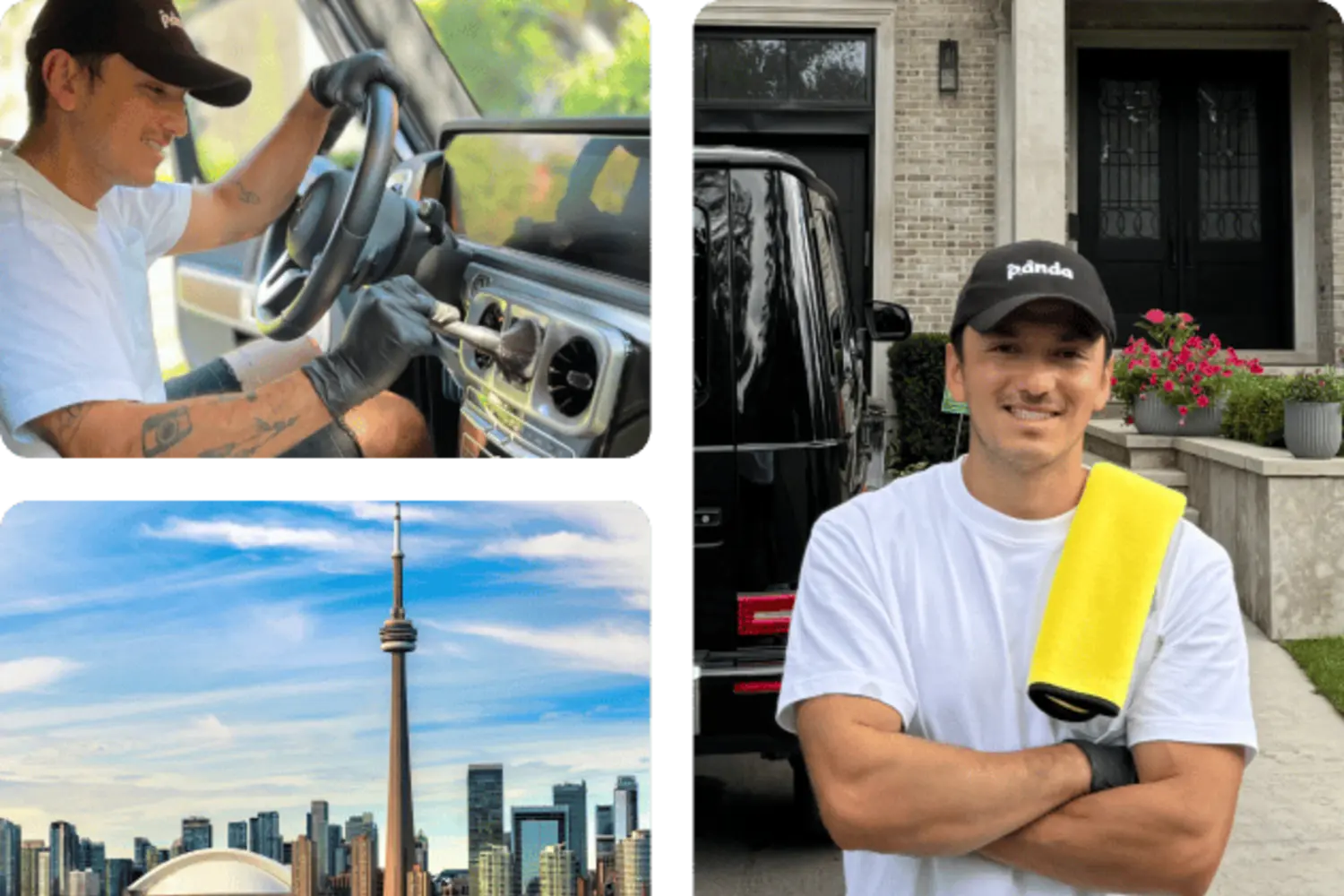 Panda Hub mobile car detailer with the Toronto skyline